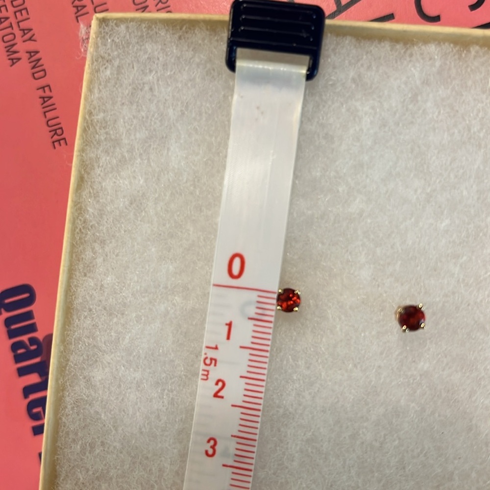 Garnet Stud Earrings - Picture 4 of 4